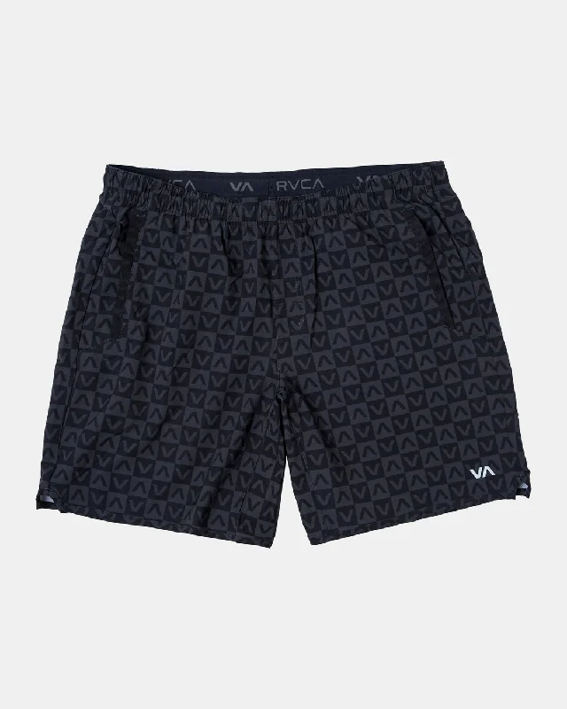 Men's zip - pocket canvas shorts for added functionality during travel   Yogger Stretch 17" Athletic Shorts - Va Black Check