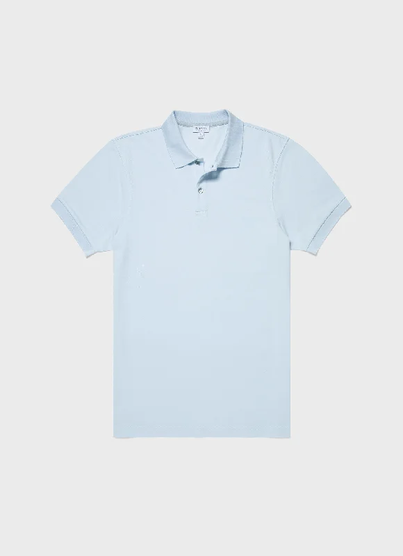 Men's plus size golf polo shirts in moisture wicking fabricMen's Piqué Polo Shirt in Light Blue