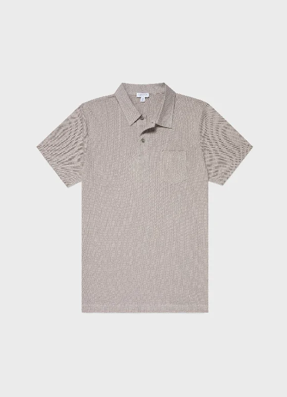Men's slim fit short sleeve polo shirts with contrast collarsMen's Riviera Polo Shirt in Mid Grey