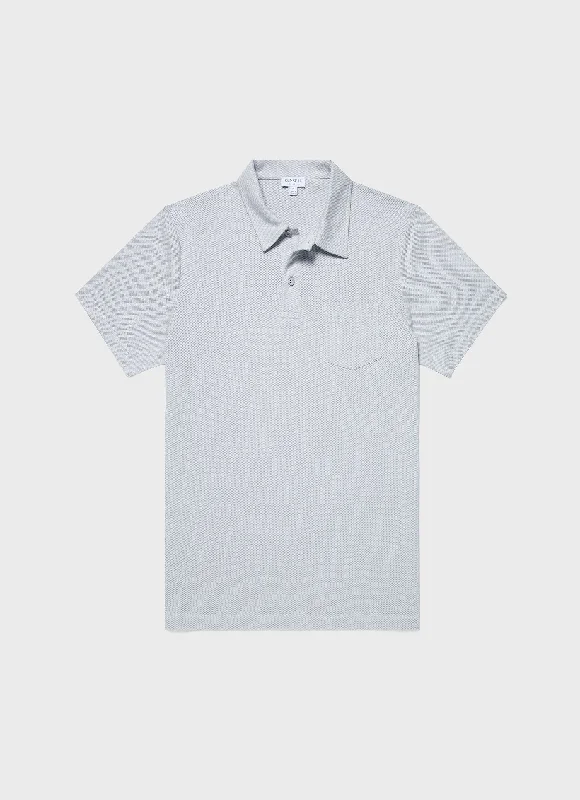Men's long sleeve classic fit polo shirts with embroidered logosMen's Riviera Polo Shirt in Smoke