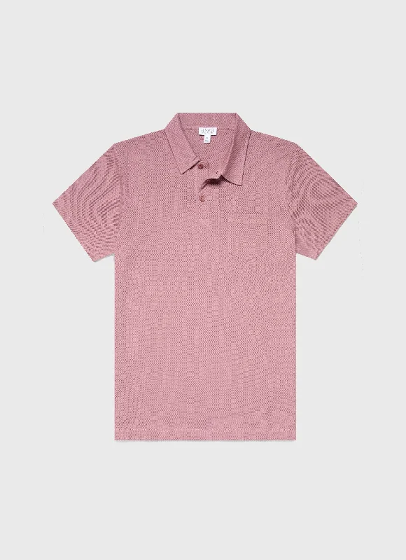 Men's lightweight performance polo shirts for tennis matchesMen's Riviera Polo Shirt in Vintage Pink